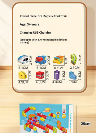 Set di vagoni con pista magnetica elettrica - Giocattolo puzzle per bambini versatile Blocchi magnetici antigravità Veicolo da gioco Regalo di compleanno - riparo82