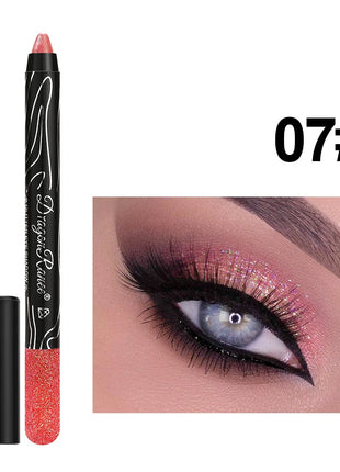 12 Colors Long-lasting Glitter Eyeshadow Pencil Pigment Blue Brown Black Eyeliner Pen Women Fashion Shimmer Eye Shadow Makeup - Riparo82