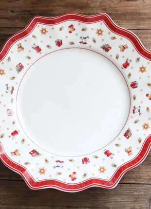 Tesoro tedesco Porcellana dura Giocattolo natalizio Joy Piatto piano multi-angolo Tazza di Natale Piattino Ciotola Candeliere - riparo82