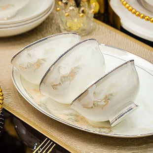 Fai da te 1 PC Jingdezhen piatti a ciotola di fascia alta, stoviglie combinate senza ceramica - riparo82