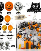 Halloween Bat Balloon Garland Arch Kit Black Orange Ballon 3D Bat Spider Sticker Eye Pumpkin Halloween Party Decoration Supplies - Riparo82