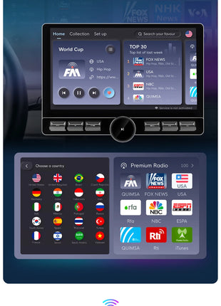 Junsun 10.6 Inch Universal Rotatable 1DIN 2DIN Car Radio Wireless CarPlay Android Auto Touch Screen Multimedia GPS autoradio - Riparo82