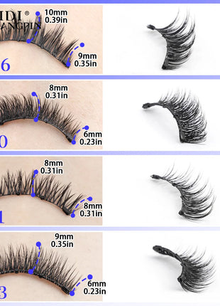 1 Pair Magnetic False Eyelashes Handmade 3D Natural False Eyelashes Reusable Magnetic Eyelashes Tweezers Set Makeup Tools - Riparo82