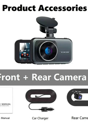 Dash Cam For Cars 4k Dual Camera Wifi Dashcam 24h Parking Monitor Front And Rear Dvr Night Vision Kamera Samochodowa Rejestrator - Riparo82