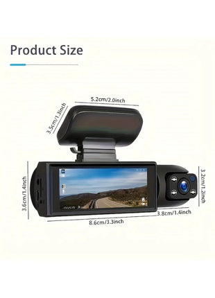 Dash Cam for Cars Dual Camera Front 1080P and Inside 720P with IR Night Vision, Loop Recording, and Wide Angle Lens - Riparo82