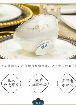 Fai da te 1 PC Jingdezhen piatti a ciotola di fascia alta, stoviglie combinate senza ceramica - riparo82