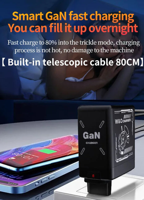 W&O GaN Fast Charging 20W Cable Type C and Lightning Liquid Silicone Cable for iPhone 14 15 Pro Max Xiaomi Realme Redmi ﻿ - Riparo82