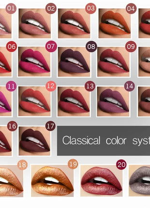 Super Matte Velvet Liquid Lipstick - 21 Colors Christmas Lip Makeup Long Lasting 18 Color Selection Lipgloss Lip Cream - Riparo82
