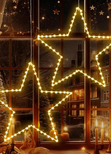 Confezione da 1/3 luci natalizie a stella in ferro a LED alimentate a batteria con telecomando 8 modalità lampade per la decorazione natalizia all'aperto per interni domestici - riparo82