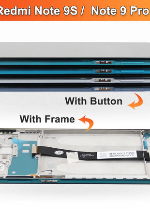 Display AMOLED per Xiaomi Redmi Note 9S Lcd M2003J6A1G Display Touch Screen con cornice per Redmi Note 9 Pro Sostituzione dello schermo - riparo82