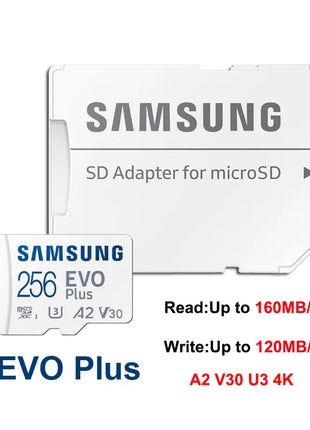Scheda di memoria SAMSUNG EVO/PRO Plus Scheda Micro SD 64G A1 128G 256G 512G U3 A2 V30 Registratore unità Monitor Fotocamera Scheda TF dedicata