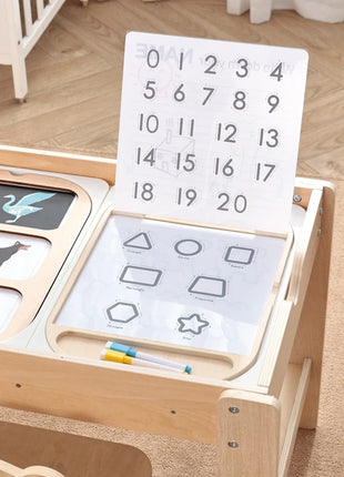 Tavolo sensoriale ottico in legno per bambini Montessori utilizzato per giochi da tavolo sensoriali Regalo di giocattoli per l'ortografia di numeri e lettere - riparo82
