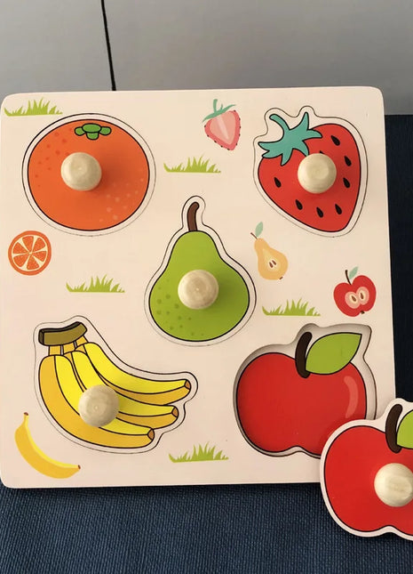 Giocattolo Montessori Blocchi di costruzione in legno Giocattoli educativi per l'apprendimento precoce Forma di colore Partita Puzzle per bambini Giocattoli per bambini Ragazzi Ragazze - riparo82