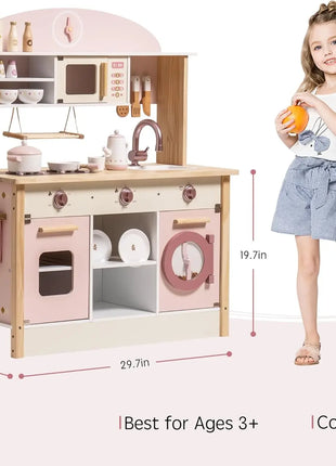 Robotime Cucina da gioco in legno Set da gioco da cucina per bambini Lavatrice Lavastoviglie Set da gioco da cucina per bambini Regalo per ragazzi e ragazze Caramello - riparo82