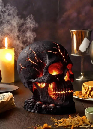Desk Lamp Halloween Skull Lamp Skull Desk Lamp with Spooky Led Light for Halloween Party Mantel Decoration Unique Room Accent - Riparo82