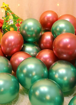 30 pezzi di palloncini natalizi in lattice da 10 pollici palloncini coriandoli rossi verdi dorati per la decorazione della festa di Natale Capodanno 2026 - riparo82