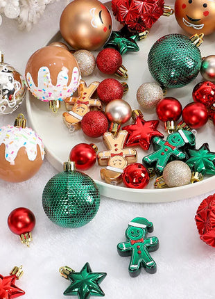 Nuovi 42 set di decorazioni natalizie Palline verniciate elettrolitiche, palline di plastica, decorazioni per finestre, pendenti per albero di Natale - riparo82