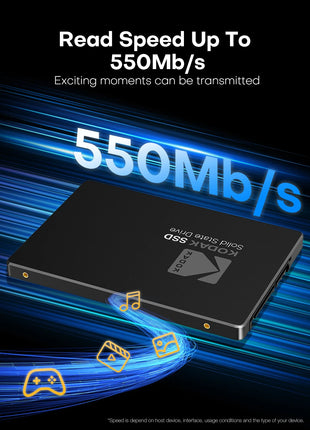 KODAK SSD SATA3 da 2,5 pollici 1TB 512GB 256GB 128GB Unità a stato solido interna SATA III Disco rigido da 2,5 '' per PC desktop portatile