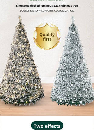 1.5/1.8/2.1M Pieghevole Albero Di Natale Atmosfera Domestica Decorazioni Di Natale Con PVC Floccato Centro Commerciale Ornamento Regali di Capodanno