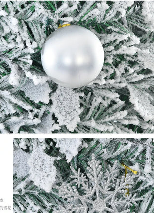 1.5/1.8/2.1M Pieghevole Albero Di Natale Atmosfera Domestica Decorazioni Di Natale Con PVC Floccato Centro Commerciale Ornamento Regali di Capodanno