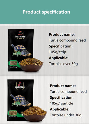 105g General Turtle Food Brazilian Turtle Feed Grass Turtle Young Turtle Food Small Particles Hair Color Yellow Edge Snapping - Riparo82