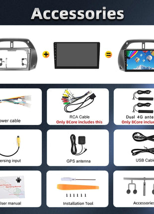 Hikity Wireless CarPlay Android Auto Car Radio For Toyota RAV4 2001-2006 BT Multimedia Player GPS WiFi Head Unit 2din autoradio - Riparo82