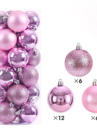 24 pezzi 6 cm grandi decorazioni con palline di Natale appese ornamenti pendenti per albero di Natale decorazioni per feste a casa di Natale 2026 accessorio di Capodanno - riparo82