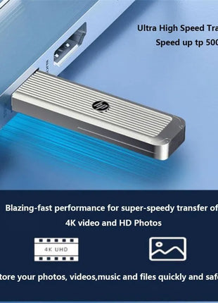 SSD HP ad alta velocità collegato a laptop per trasferimento dati veloce, elettronica riparo82.