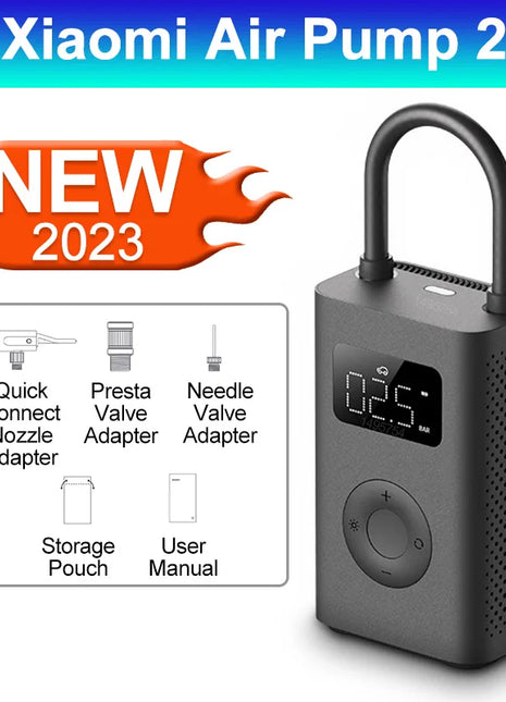 Xiaomi Mini Portable Air Pump 2 Mijia Electric Air Compressor Treasure Type-C Multitool Inflator For Automotive Car 2000mAh 5V - Riparo82