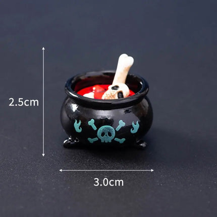 Halloween small ornaments horror skull pumpkin wizard resurrection ghost festival doll resin crafts desktop ornaments