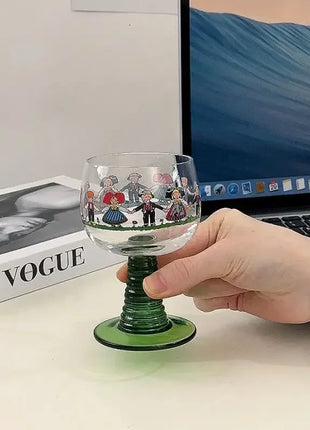 1/2 pezzi albero di Natale stile Alsace tazza di vino rosso set di confezioni regalo in vetro di cristallo per vino dolce per uso domestico con due bicchieri da champagne - riparo82