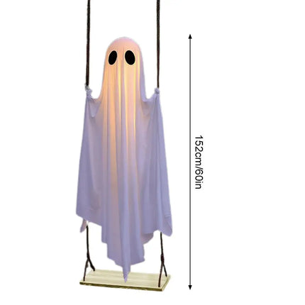 Halloween Garden Outdoor Ghost Decor Light Up Hanging Swing Ghost Scary Standing Ghosts Decor for Front Door Yard Home Party