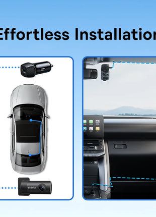 Baseus 3K Dash Cam VD1 Front and Rear Cam HD Built-in GPS Galileo Supercapacitor Car DVR Car Camera Recorder Support 24H Parking - Riparo82