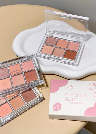 SHAQINUO Six-Color Eyeshadow Palette Matte Earth Colors Brightening Silkworm Pearl Beginner Eyeshadow Comprehensive Palette - Riparo82