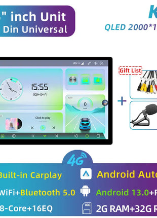 11.5 inch Car Radio GPS Androidauto Carplay For Tesla style For Nissan Hyundai KIA Toyota Honda Multimedia Player For 9/10 inch - Riparo82