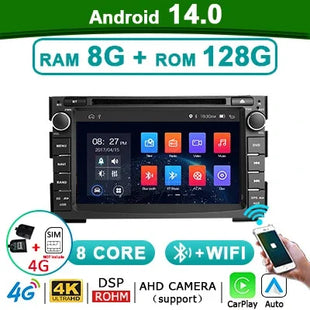 Wireless Carplay Android 14 Auto 7'' autoradio For KIA Ceed Venga 2010-2016 Android AUTO 2din Car Radio Multimedia Screen 4G LTE - Riparo82