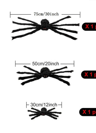 200cm Halloween Spiders Outdoor Decoration Halloween Plush Spiders Giant Spider for Indoor Outdoor Garden Party Decoration - Riparo82