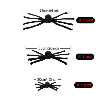 200cm Halloween Spiders Outdoor Decoration Halloween Plush Spiders Giant Spider for Indoor Outdoor Garden Party Decoration
