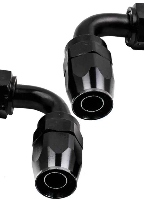 10AN AN10 12FT Nylon Braided Fuel hose Line + Black Swivel Fitting Hose End Kits