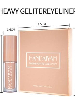 HANDAIYAN 12-Color Velvet Matte Lip Gloss Set - Liquid Lipstick Gift Box Set, Non-Sticky Lip Gloss - Riparo82