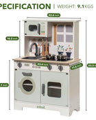 Robotime Robud Play Kitchen Set da cucina in legno Set da gioco con luci e suoni Regalo per ragazze e ragazzi dai 3 anni in su Verde chiaro - riparo82