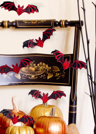 Halloween Bat Stickers Decoration 3D Red Black PVC Hollow Out Bat Wallpaper Decal Home Wall Background Halloween Decoration - Riparo82