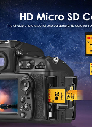 Scheda di memoria Micro SD KODAK 256 GB FINO a 95 MB/s Class10 U3 UHS-I 32 GB 64 GB 128 GB Scheda TF 4K HD per adattatore lettore di schede USB microsd