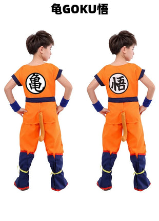 Ragazzi Ragazze Halloween Son Goku Costumi Cosplay Per I Bambini Vestito Tuta Da Uomo Krillin Vestiti Da Formazione Saiyan Abiti Parrucca Vestire