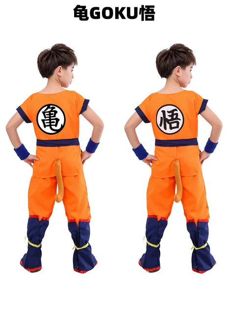 Ragazzi Ragazze Halloween Son Goku Costumi Cosplay Per I Bambini Vestito Tuta Da Uomo Krillin Vestiti Da Formazione Saiyan Abiti Parrucca Vestire