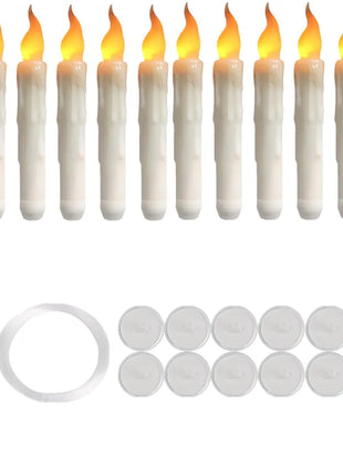 Halloween LED Floating Candles with Magic Wand Remote Battery Operated Potter Floating Candles Warm Light Home Party Decoration - Riparo82