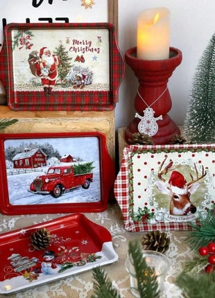 Piatti e vassoi per snack natalizi per dolcetti natalizi Piatti da portata durevoli e versatili per frutta, dessert, decorazioni per la cucina di casa - riparo82