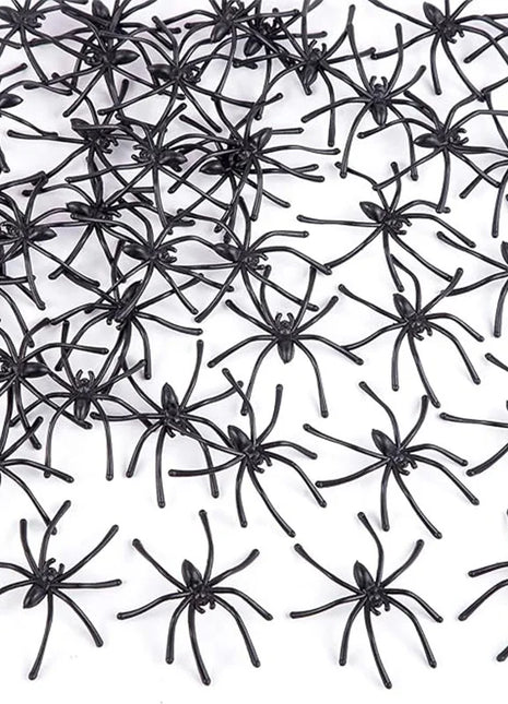 4.5x5cm Artificial Plastic Spiders Mini spider Black Fake Spiders Halloween Prank Props for Halloween DIY Party Decoration - Riparo82