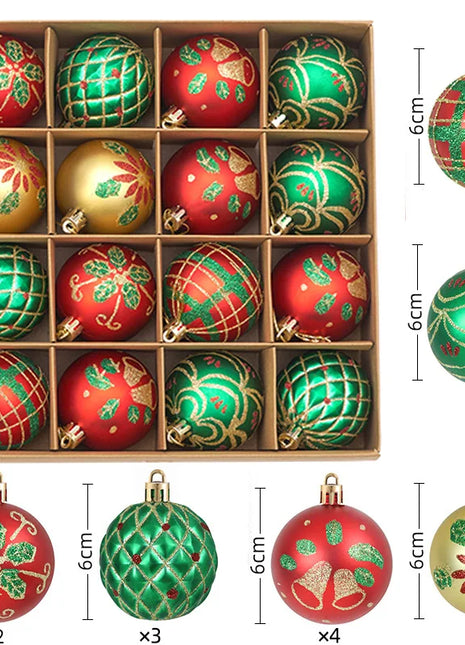 Nuovi 42 set di decorazioni natalizie Palline verniciate elettrolitiche, palline di plastica, decorazioni per finestre, pendenti per albero di Natale - riparo82