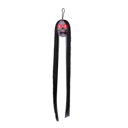 1PCS New Halloween Hanging Long Hair Ghost Skeleton LED Light-emitting Horror Skeleton Ghost Bar Haunted House Decoration Props